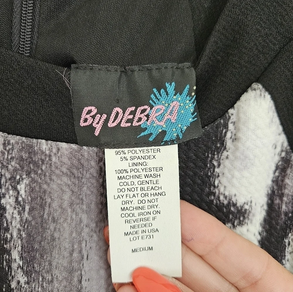 By Debra Black and White Halter Style Dress